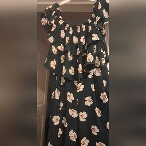 J.O.A Green Floral Jumpsuit